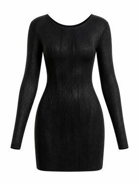 100% Genuine Leather Que by NetWork Pleated Mini Dress Size-XS